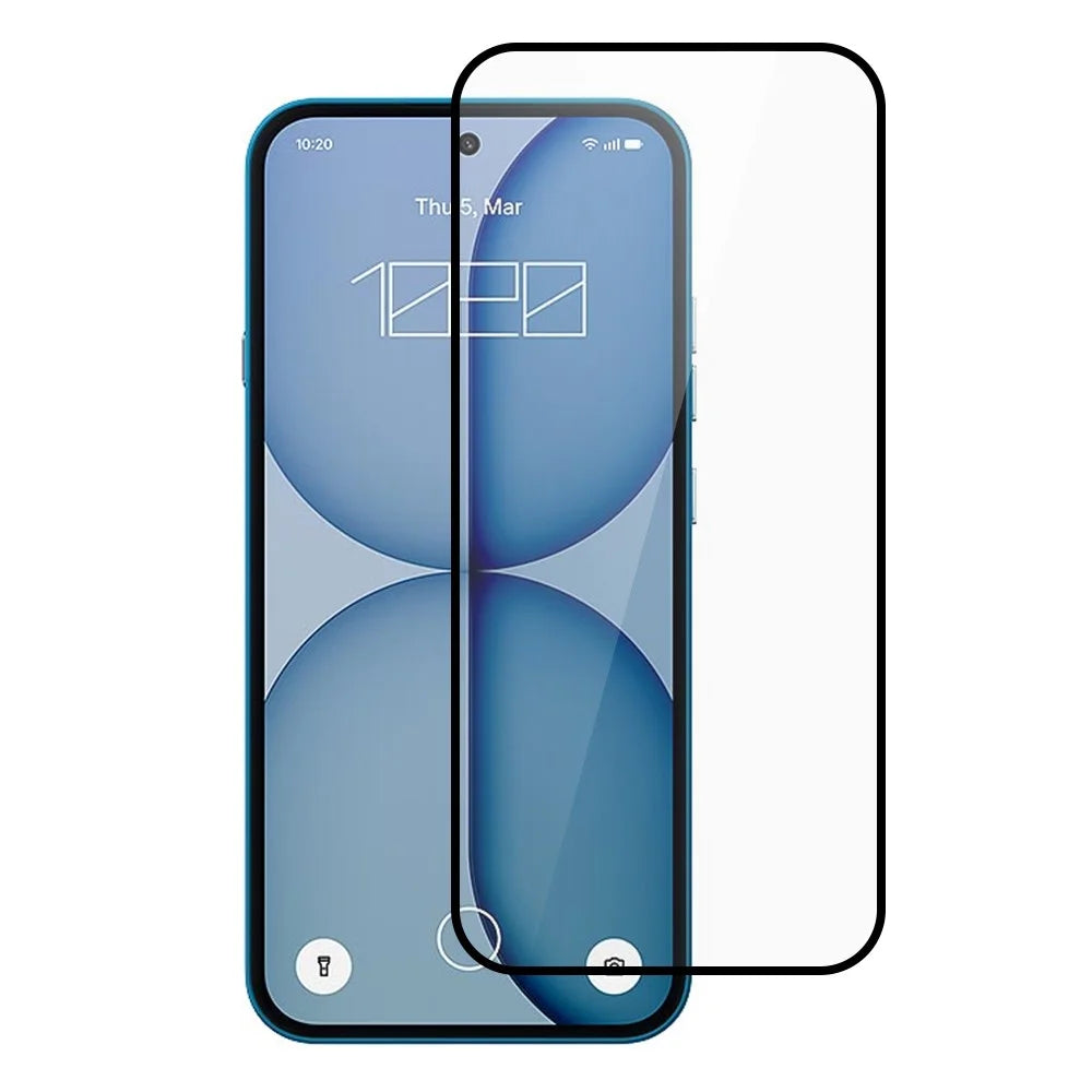 For Nothing Phone (4a) Full Screen Protector Full Glue Silk Printing Tempered Glass Screen Film - Black - 1