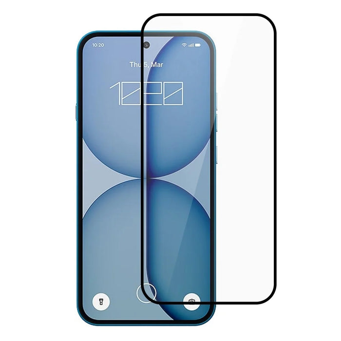 For Nothing Phone (4a) Full Screen Protector Full Glue Silk Printing Tempered Glass Screen Film - Black - 1