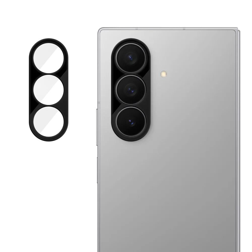 For Samsung Galaxy Z Fold7 5G Full Cover Camera Lens Protector Silk Print HD Anti Fingerprint AR Tempered Glass Lens Film - Black - 1