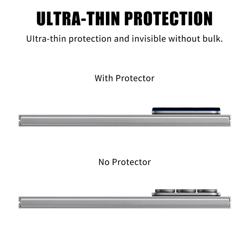 For Samsung Galaxy Z Fold7 5G Full Cover Camera Lens Protector Silk Print HD Anti Fingerprint AR Tempered Glass Lens Film - Black - 3