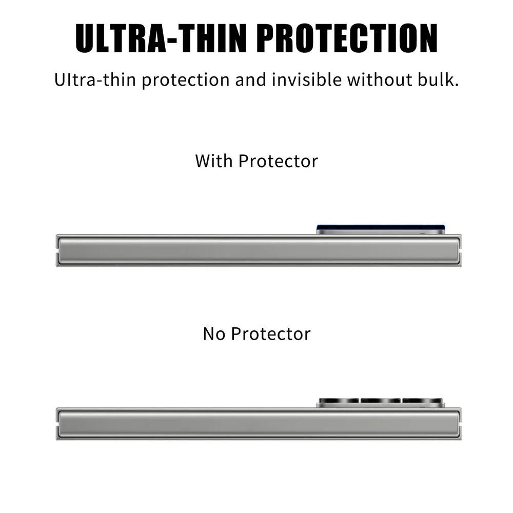 For Samsung Galaxy Z Fold6 5G Full Cover Camera Lens Protector Silk Print HD Anti Fingerprint AR Tempered Glass Lens Film - Black - 3
