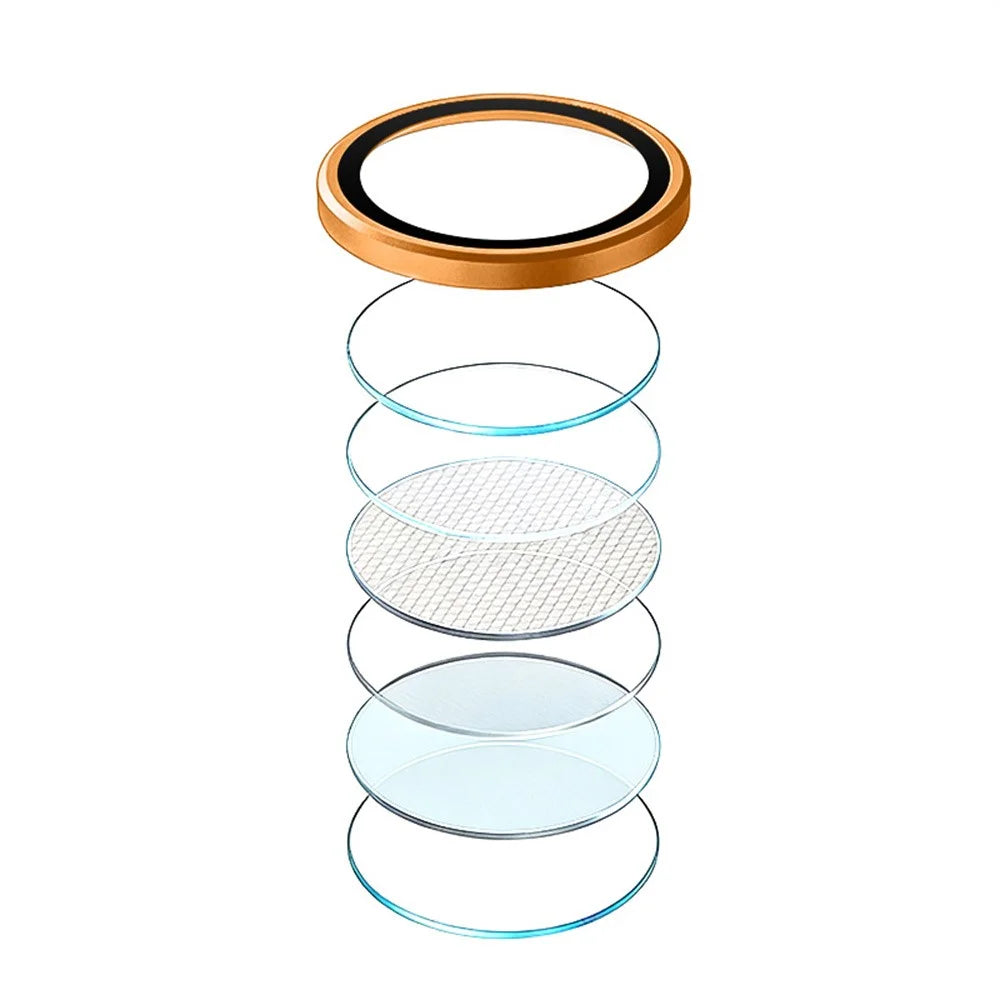 RURIHAI For Samsung Galaxy S26  /  S26+ Camera Lens Protector Tempered Glass Metal Ring Lens Film - Orange - 2