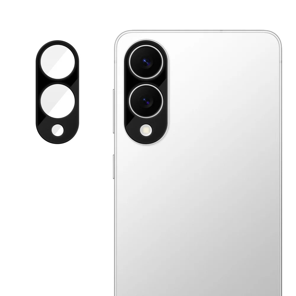 For Samsung Galaxy S25 Edge Full Cover Camera Lens Protector Silk Print HD Anti Fingerprint AR Tempered Glass Lens Film - Black - 1