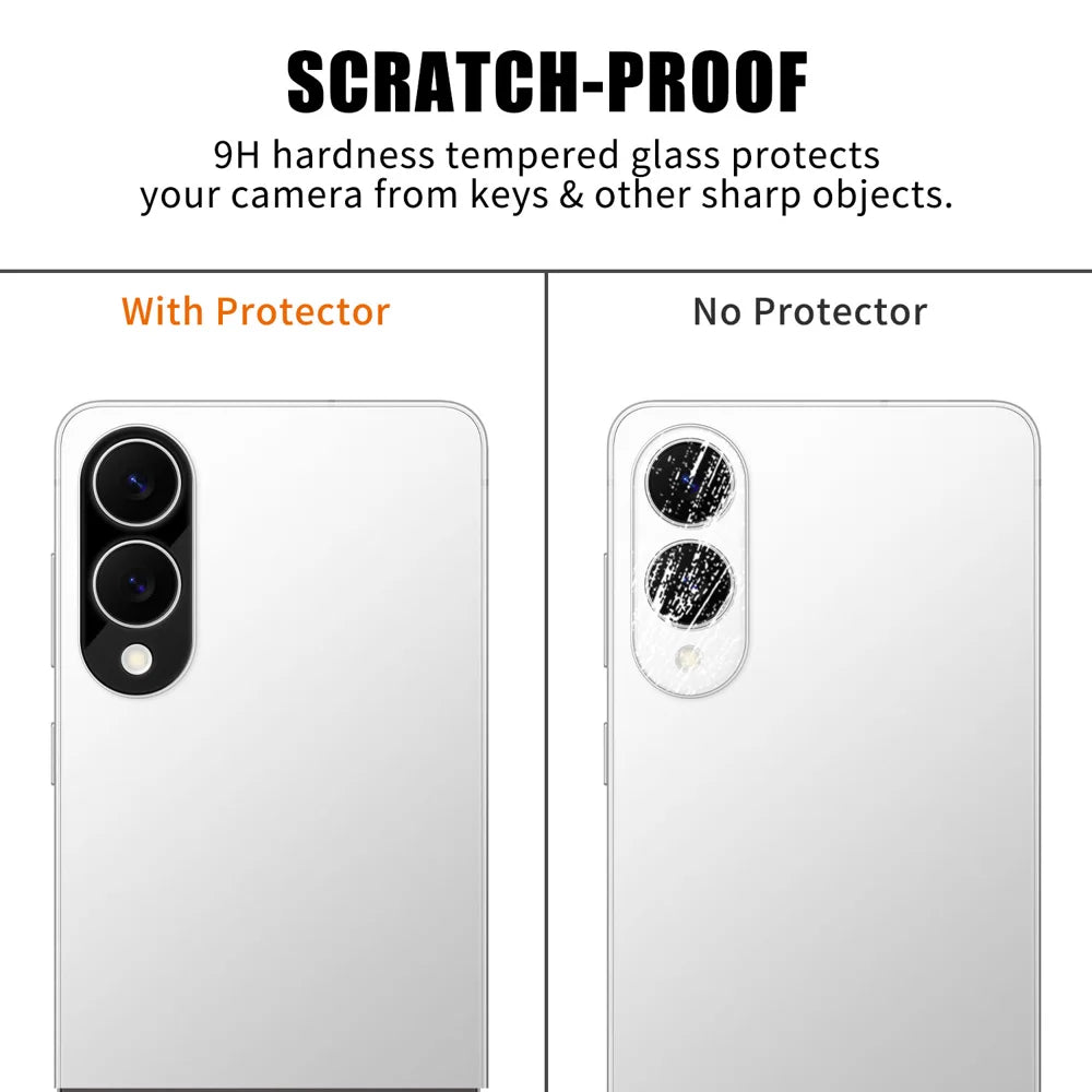 For Samsung Galaxy S25 Edge Full Cover Camera Lens Protector Silk Print HD Anti Fingerprint AR Tempered Glass Lens Film - Black - 4
