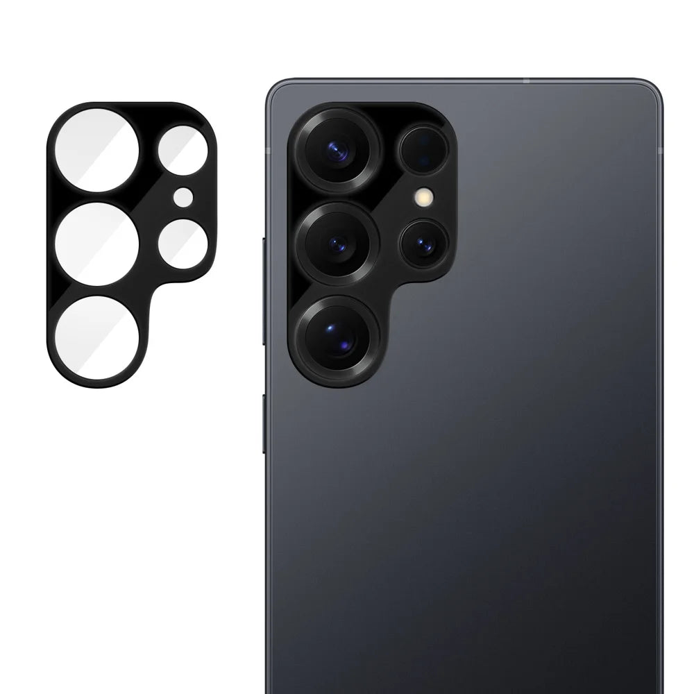 For Samsung Galaxy S25 Ultra Full Cover Camera Lens Protector Silk Print HD Anti Fingerprint AR Tempered Glass Lens Film - Black - 1