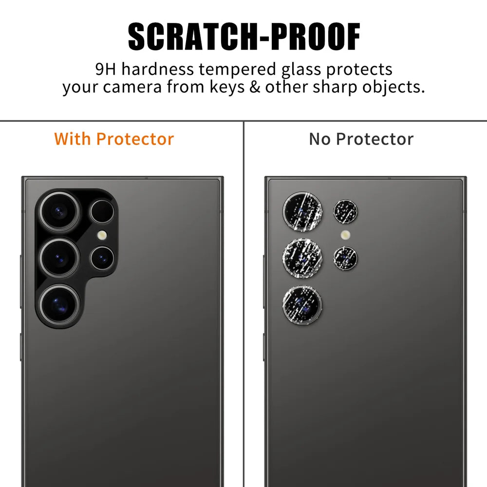For Samsung Galaxy S24 Ultra Full Cover Camera Lens Protector Silk Print HD Anti Fingerprint AR Tempered Glass Lens Film - Black - 4