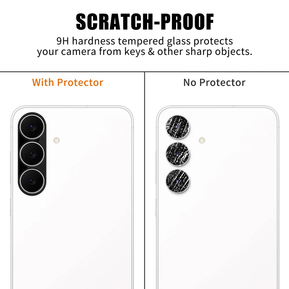 For Samsung Galaxy S24 FE Full Cover Camera Lens Protector Silk Print HD Anti Fingerprint AR Tempered Glass Lens Film - Black - 4