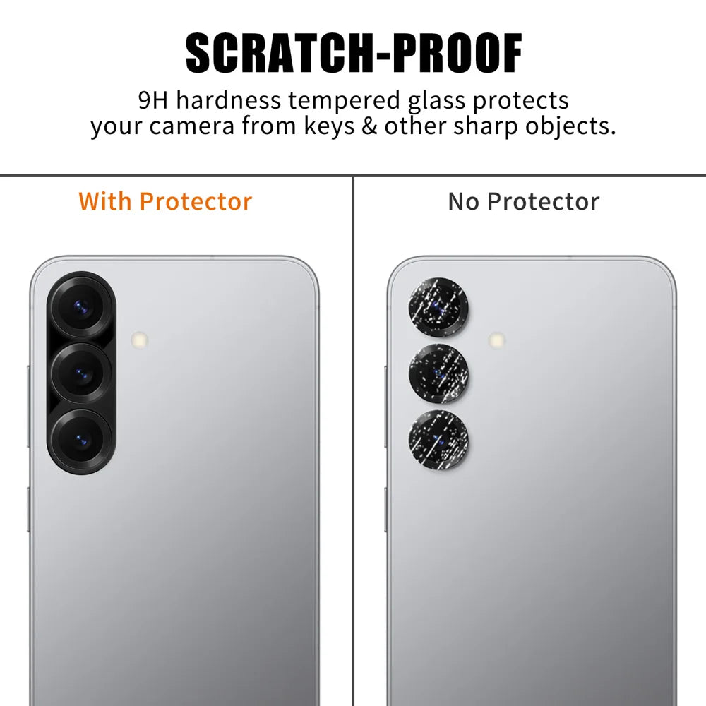 For Samsung Galaxy S25 Full Cover Camera Lens Protector Silk Print HD Anti Fingerprint AR Tempered Glass Lens Film - Black - 4