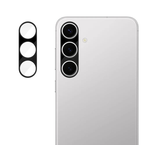 For Samsung Galaxy S24 Full Cover Camera Lens Protector Silk Print HD Anti Fingerprint AR Tempered Glass Lens Film - Black - 1