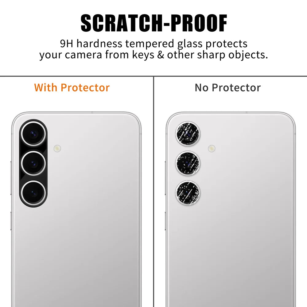 For Samsung Galaxy S24 Full Cover Camera Lens Protector Silk Print HD Anti Fingerprint AR Tempered Glass Lens Film - Black - 4