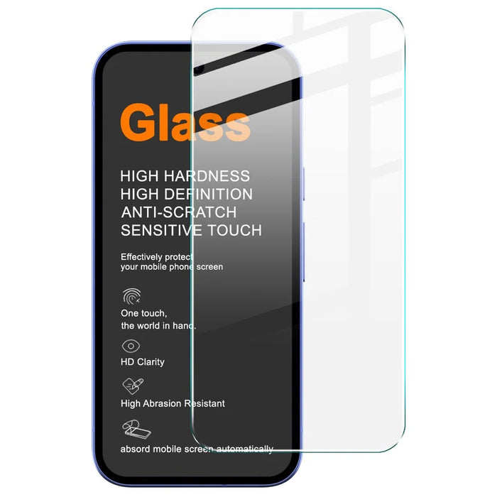 IMAK H Series For Google Pixel 10a Screen Protector Tempered Glass Film (Not Complete Coverage) (Fingerprint Unlock) - Transparent - 1