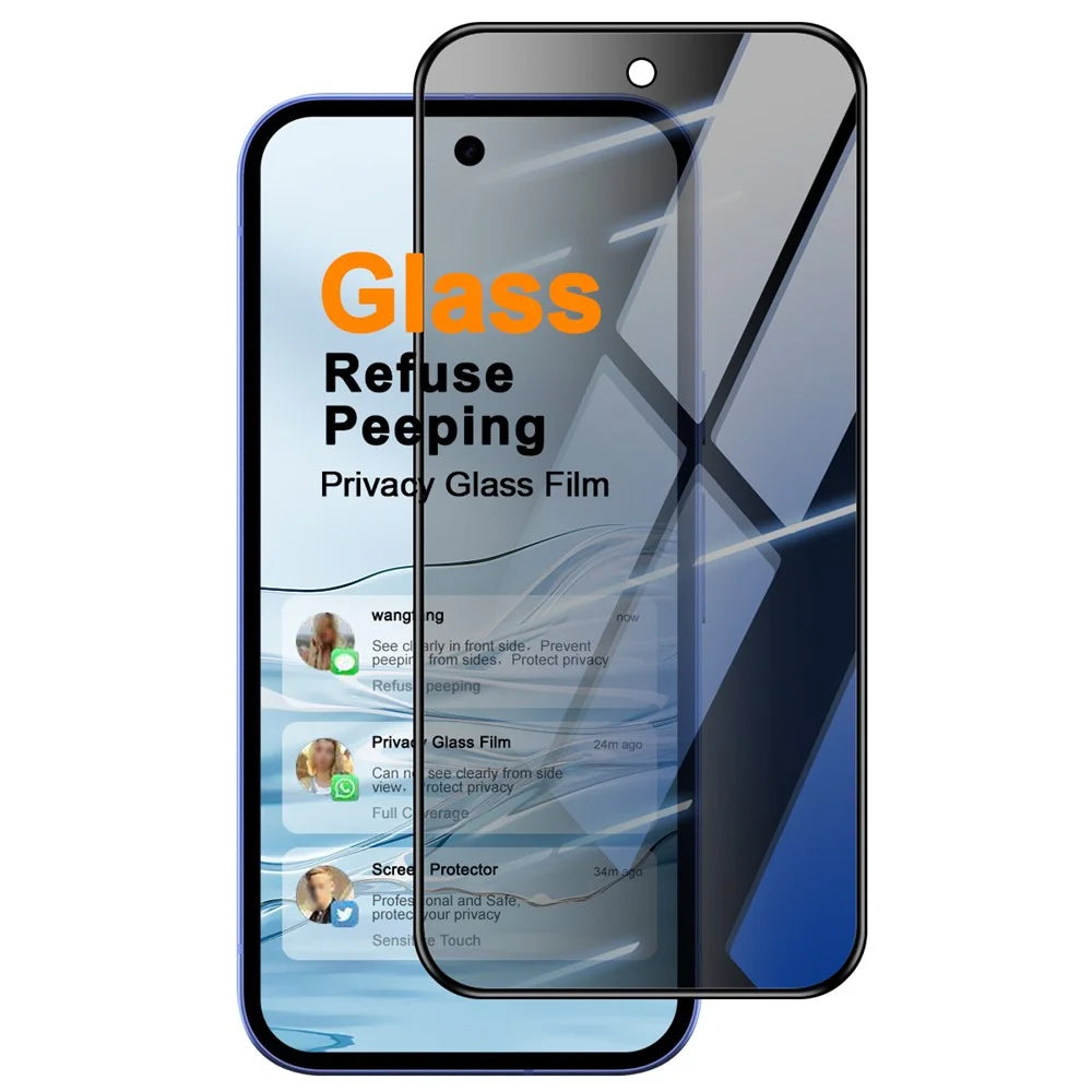 IMAK For Google Pixel 10a Anti Peep Tempered Glass Screen Protector Full Coverage - Black - 1