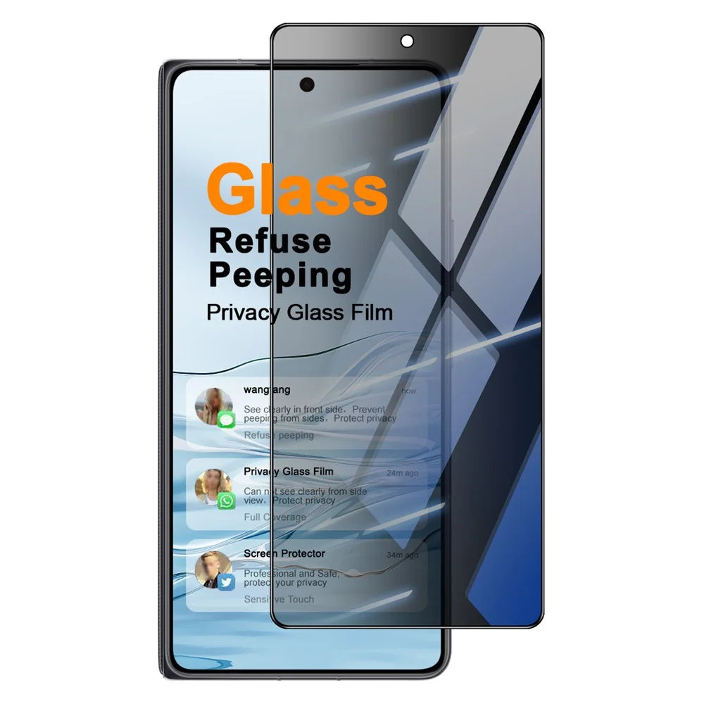 IMAK For Honor Magic V6 5G Anti Peep Tempered Glass Screen Protector Full Coverage - Black - 1