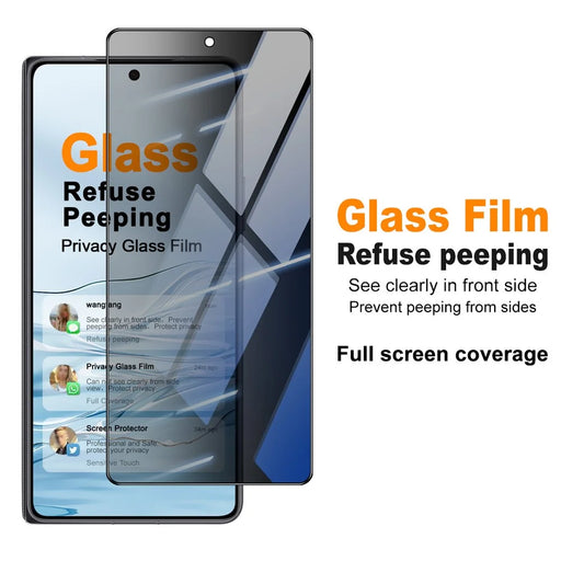 IMAK For Honor Magic V6 5G Anti Peep Tempered Glass Screen Protector Full Coverage - Black - 2