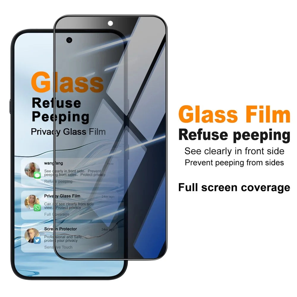 IMAK For Nothing Phone (4a) Pro Privacy Screen Protector Anti Peep Full Cover Tempered Glass Film (Fingerprint Unlock) - Black - 2