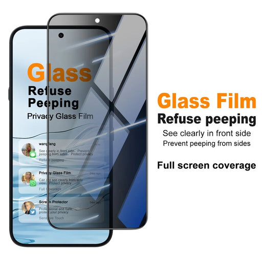 IMAK For Nothing Phone (4a) Pro Privacy Screen Protector Anti Peep Full Cover Tempered Glass Film (Fingerprint Unlock) - Black - 2
