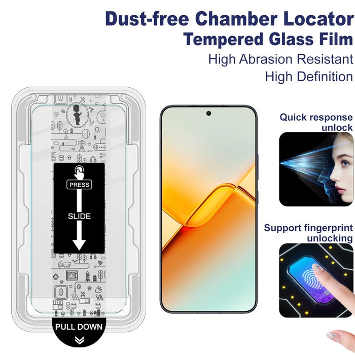 IMAK For Honor Power2 5G by Leica Tempered Glass Screen Protector with Dust-free Installation Tool (Fingerprint Unlock) (Not Complete Coverage) - Transparent - 3