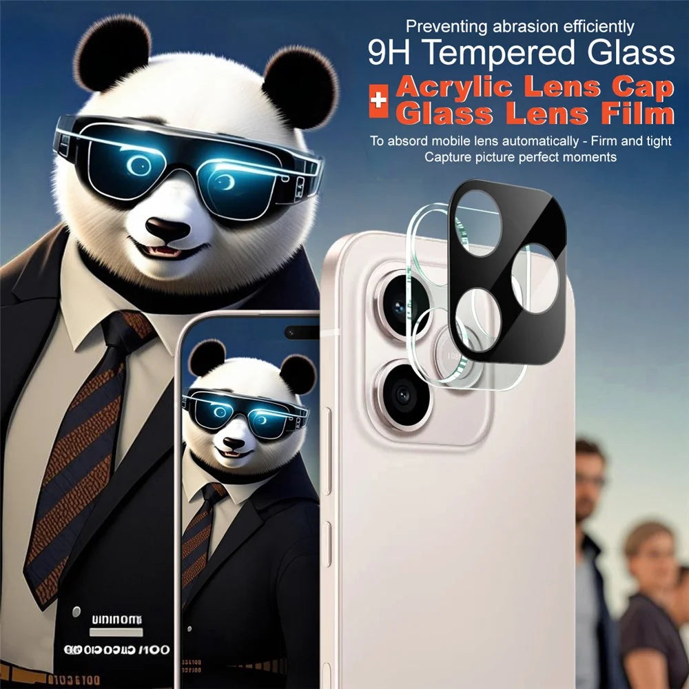 IMAK For Honor 600 Lite 5G Tempered Glass Full Cover Lens Film + Acrylic Cap - Black - 3