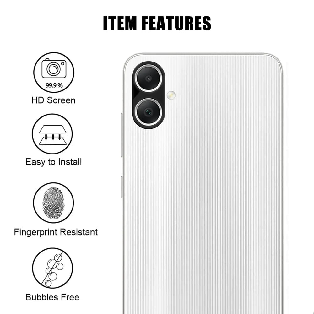 For Samsung Galaxy A05 4G Full Cover Camera Lens Protector Silk Print HD Anti Fingerprint AR Tempered Glass Lens Film - Black - 2