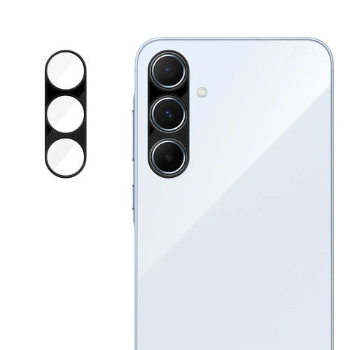 For Samsung Galaxy A55 5G Full Cover Camera Lens Protector Silk Print HD Anti Fingerprint AR Tempered Glass Lens Film - Black - 1