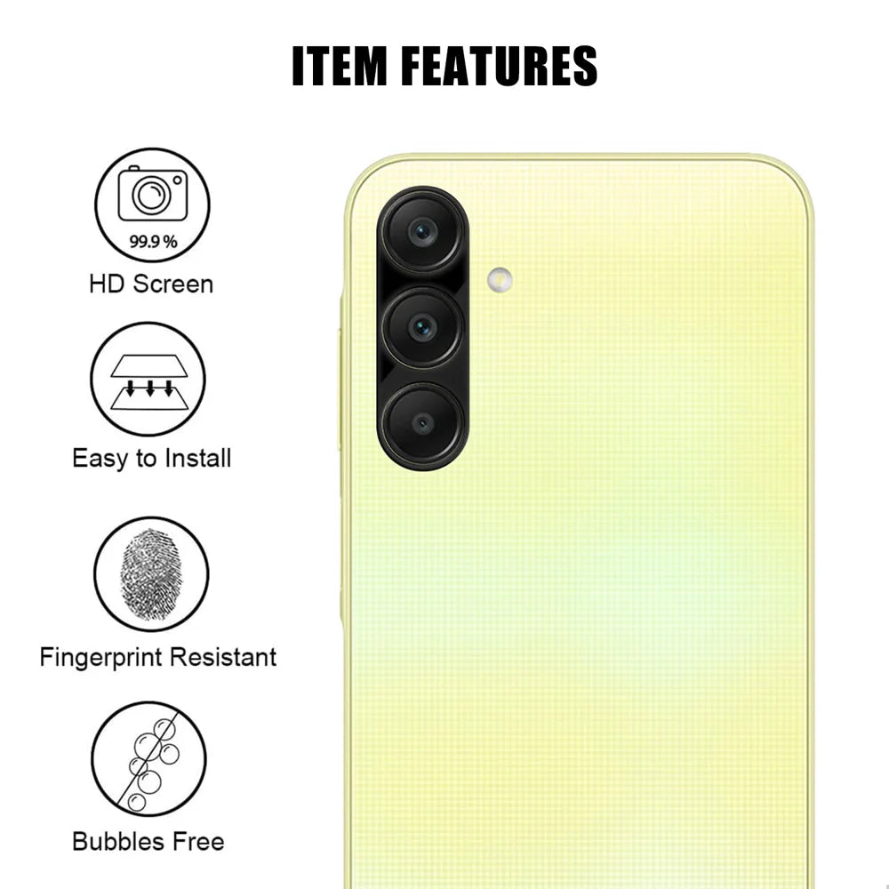 For Samsung Galaxy A25 5G (Global) (161mm) Full Cover Camera Lens Protector Silk Print HD Anti Fingerprint AR Tempered Glass Lens Film - Black - 2