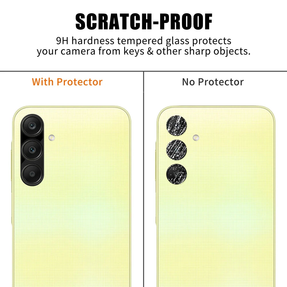 For Samsung Galaxy A25 5G (Global) (161mm) Full Cover Camera Lens Protector Silk Print HD Anti Fingerprint AR Tempered Glass Lens Film - Black - 4