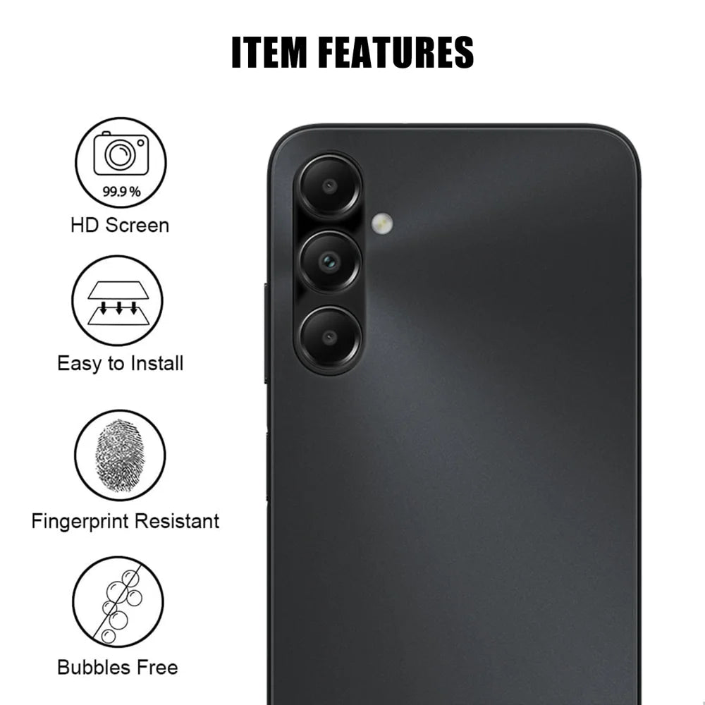 For Samsung Galaxy A05s 4G Full Cover Camera Lens Protector Silk Print HD Anti Fingerprint AR Tempered Glass Lens Film - Black - 2