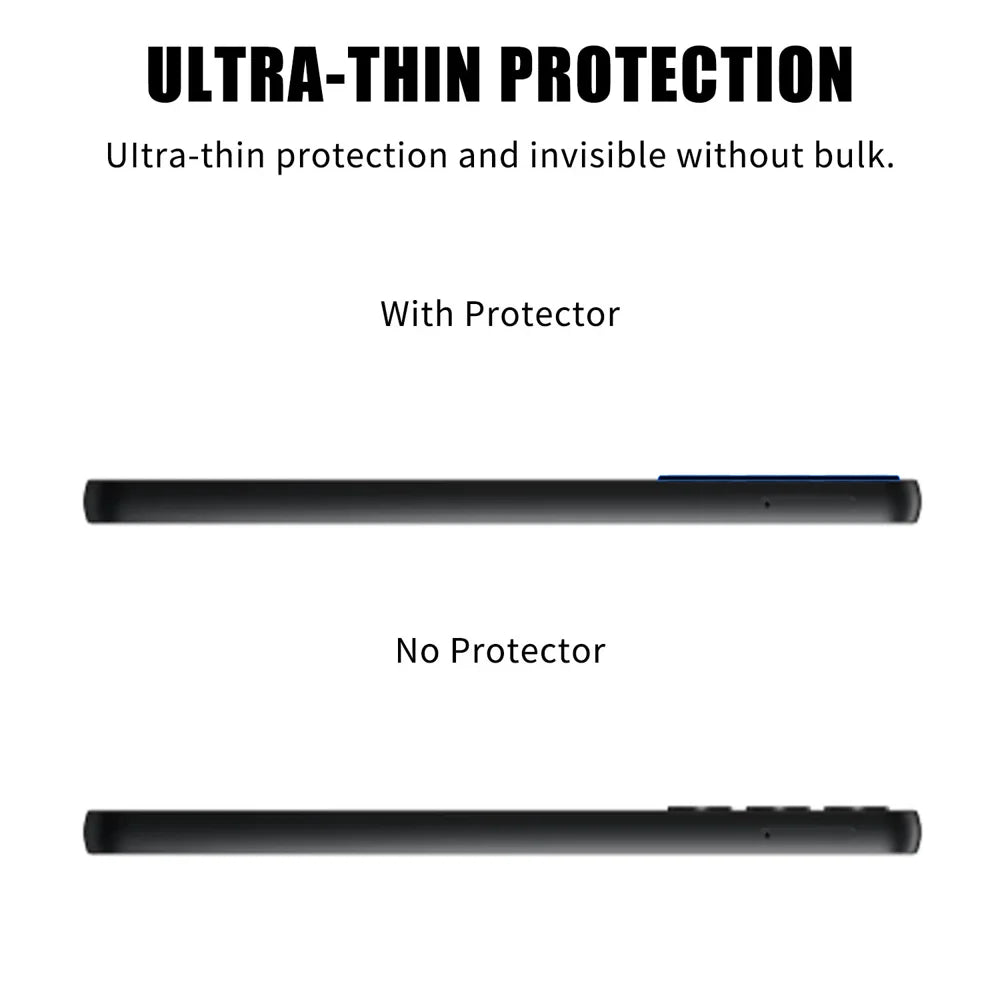 For Samsung Galaxy A05s 4G Full Cover Camera Lens Protector Silk Print HD Anti Fingerprint AR Tempered Glass Lens Film - Black - 3