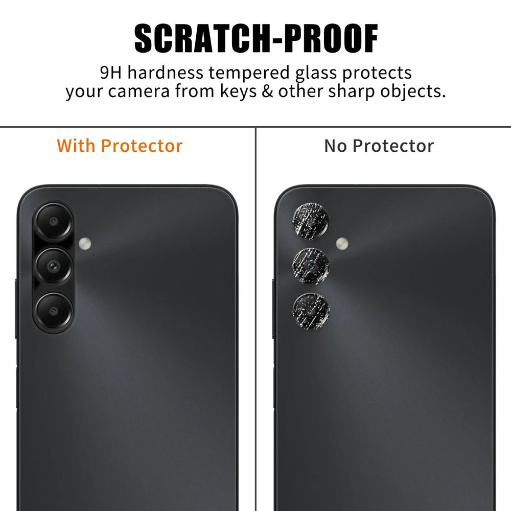 For Samsung Galaxy A05s 4G Full Cover Camera Lens Protector Silk Print HD Anti Fingerprint AR Tempered Glass Lens Film - Black - 4