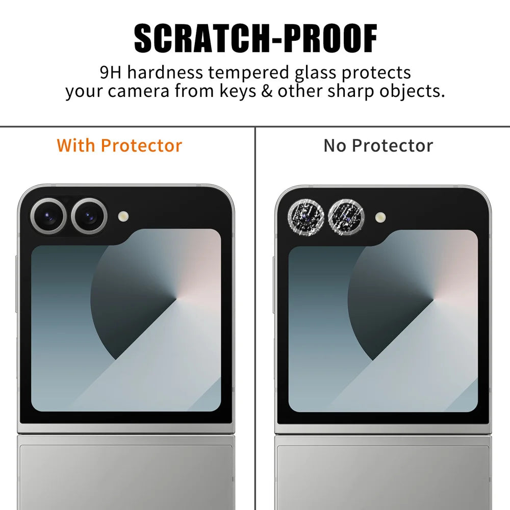 For Samsung Galaxy Z Flip6 5G / Galaxy Z Flip7 FE 5G Full Cover Camera Lens Protector High Definition Anti Fingerprint AR Tempered Glass Lens Film - Transparent - 4