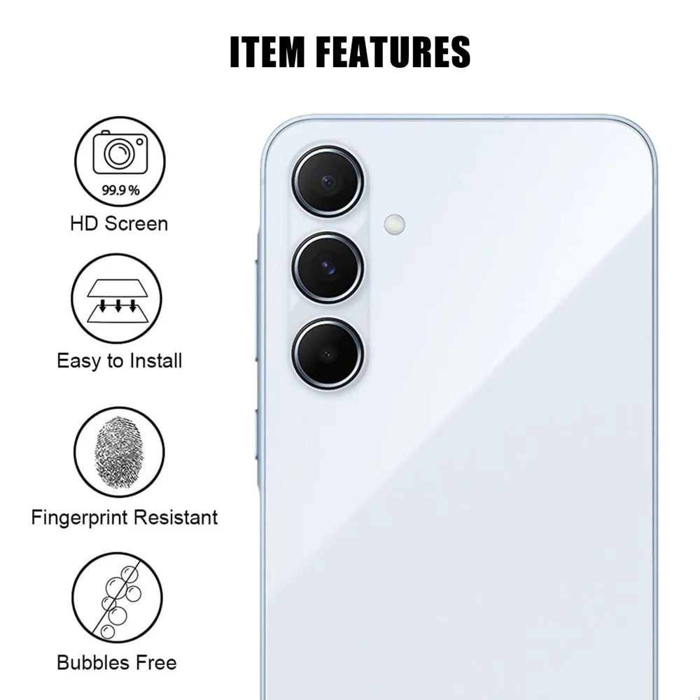 For Samsung Galaxy A35 5G Full Cover Camera Lens Protector High Definition Anti Fingerprint AR Tempered Glass Lens Film - Transparent - 2