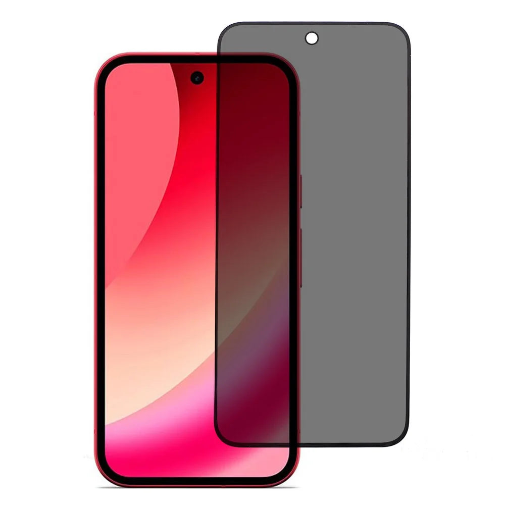 For Google Pixel 10a Anti Spy Privacy Screen Protector 2.5D Arc Edge Full Glue Full Cover High Aluminium-silicon Glass Film (Fingerprint Unlock) - Black - 1