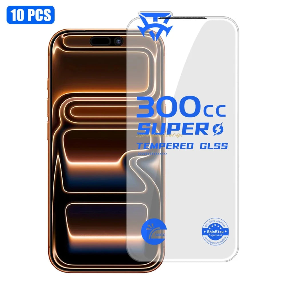 10Pcs for iPhone 18 Pro Max / 17 Pro Max Tempered Glass Film 9H+ 300CC Edgeless Anti Static HD Full Screen Protector - Transparent - 1