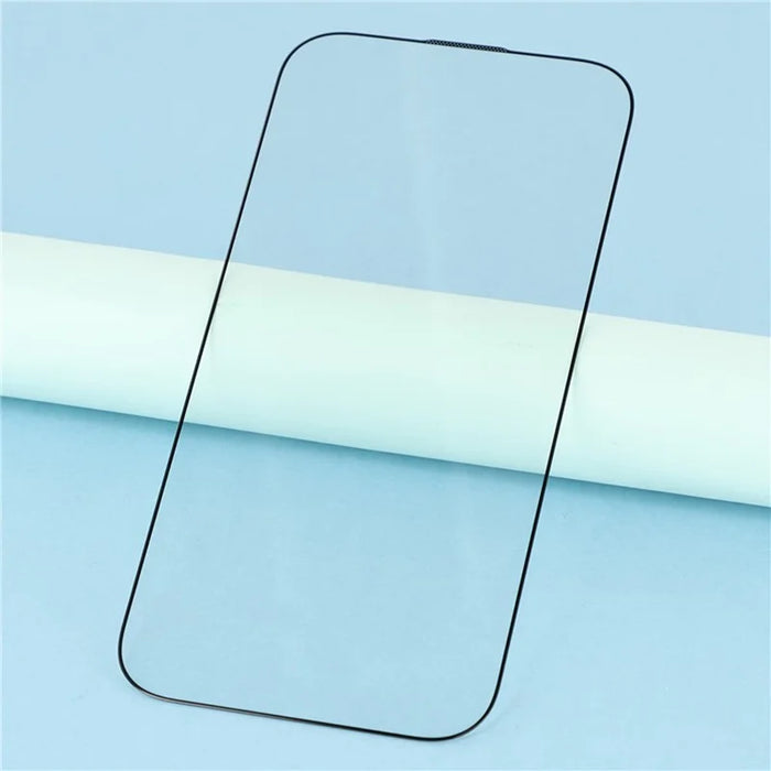 For iPhone 16e / iPhone 17e Full Tempered Glass Electroplated Silk-Print 0.33mm High Aluminium-Silicon Glass Screen Protector - Black - 4