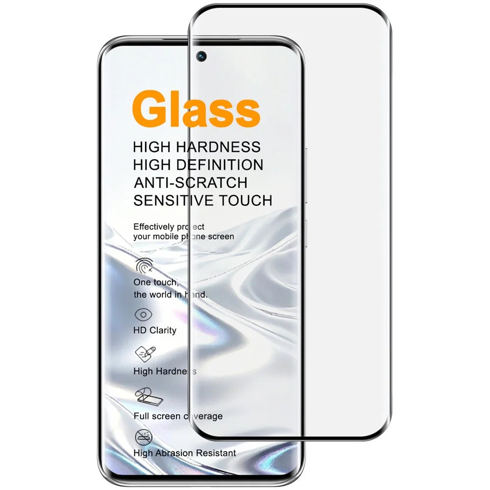 IMAK For TECNO Spark 40 Pro+ 4G Full Screen Protector 3D Curved Edge Side Glue Tempered Glass Film (Fingerprint Unlock) - Black - 1