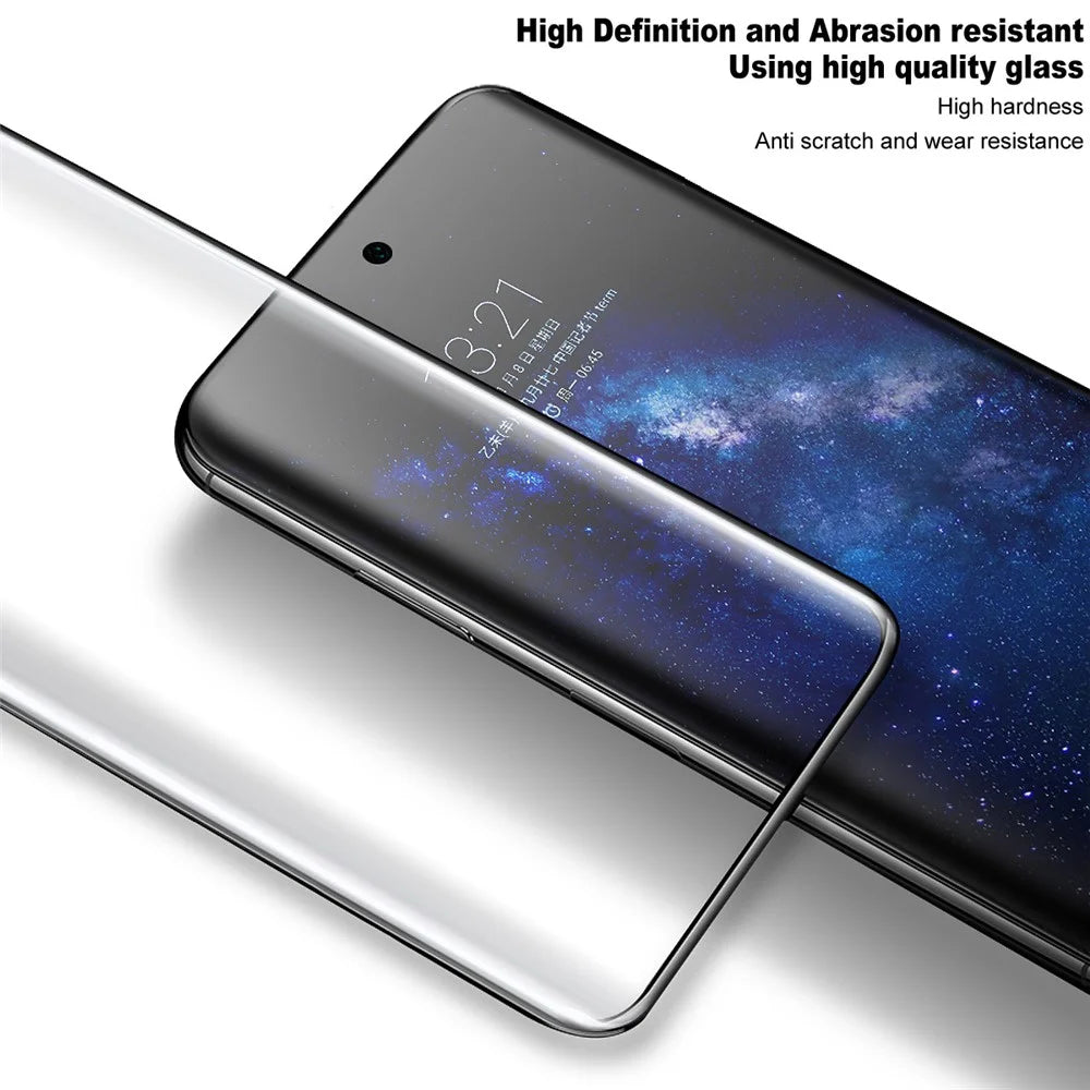IMAK For TECNO Spark 40 Pro+ 4G Full Screen Protector 3D Curved Edge Side Glue Tempered Glass Film (Fingerprint Unlock) - Black - 4