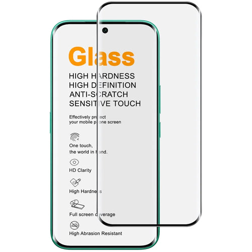IMAK Full Screen Protector for TECNO Camon 50 Pro 4G  /  Camon 50 Ultra 5G 3D Curved Edge Side Glue Tempered Glass Film (Fingerprint Unlock) - Black - 1