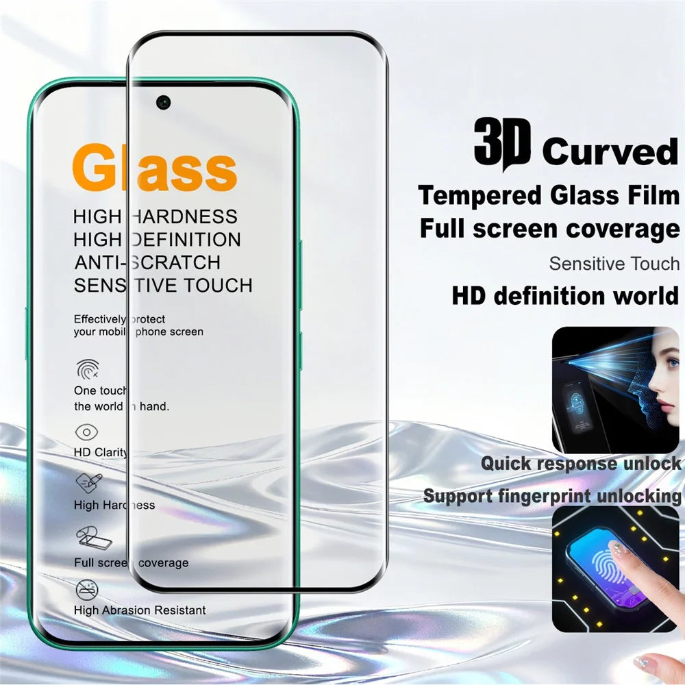 IMAK Full Screen Protector for TECNO Camon 50 Pro 4G  /  Camon 50 Ultra 5G 3D Curved Edge Side Glue Tempered Glass Film (Fingerprint Unlock) - Black - 2