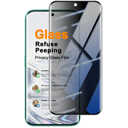 IMAK Anti Spy Screen Protector for TECNO Camon 50 Pro 4G  /  Camon 50 Ultra 5G Full Cover Side Glue Tempered Glass Film - Black - 1