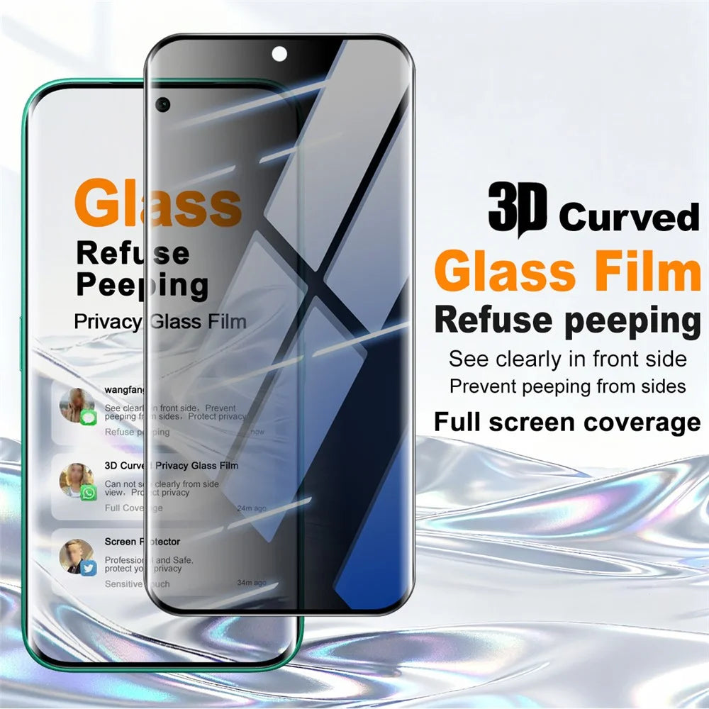 IMAK Anti Spy Screen Protector for TECNO Camon 50 Pro 4G  /  Camon 50 Ultra 5G Full Cover Side Glue Tempered Glass Film - Black - 2