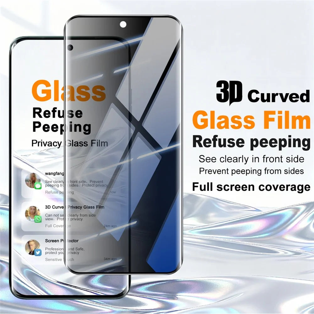IMAK For Motorola Edge 70 Pro 5G / Edge 70 Pro+ 5G / Edge 70 Fusion 5G  Anti Spy Screen Protector Full Cover Side Glue Tempered Glass Film - Black - 2