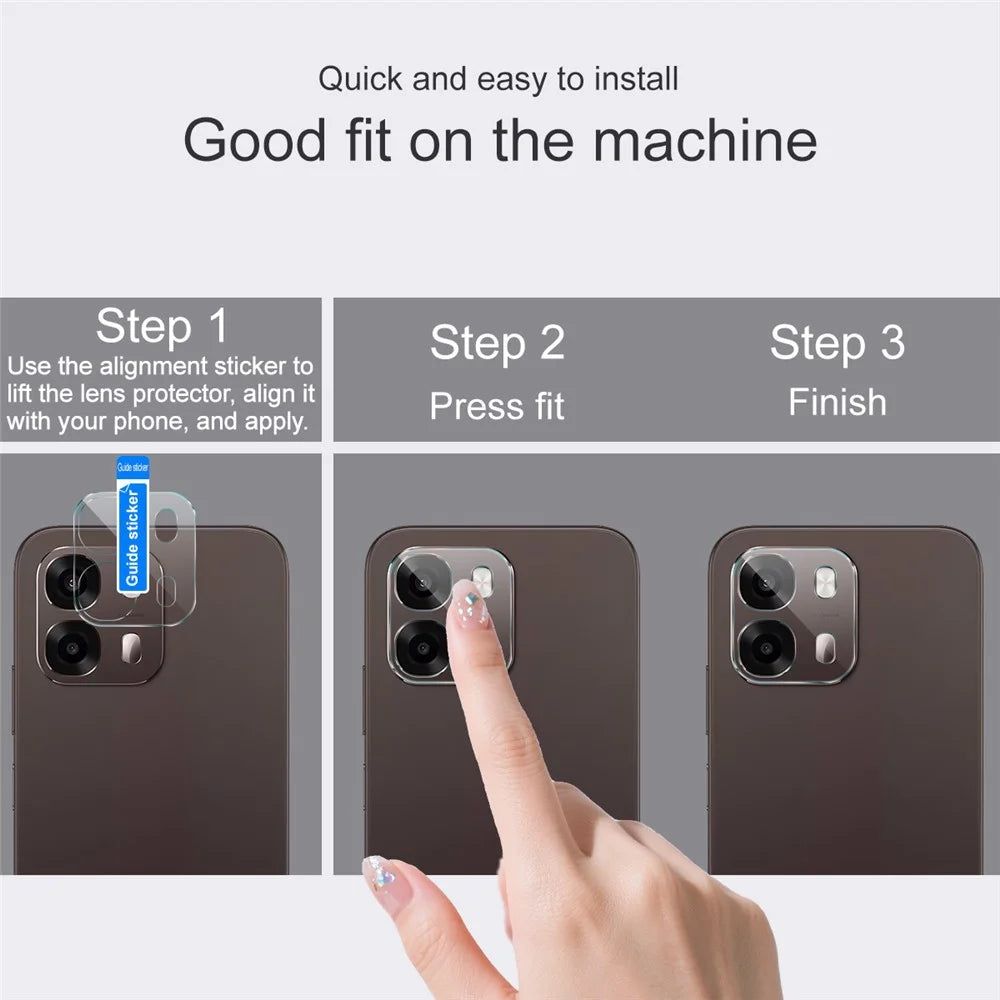 IMAK For Oppo A6 Pro 5G (India) Camera Lens Protector Slim Tempered Glass Full Coverage Lens Film - Transparent - 6