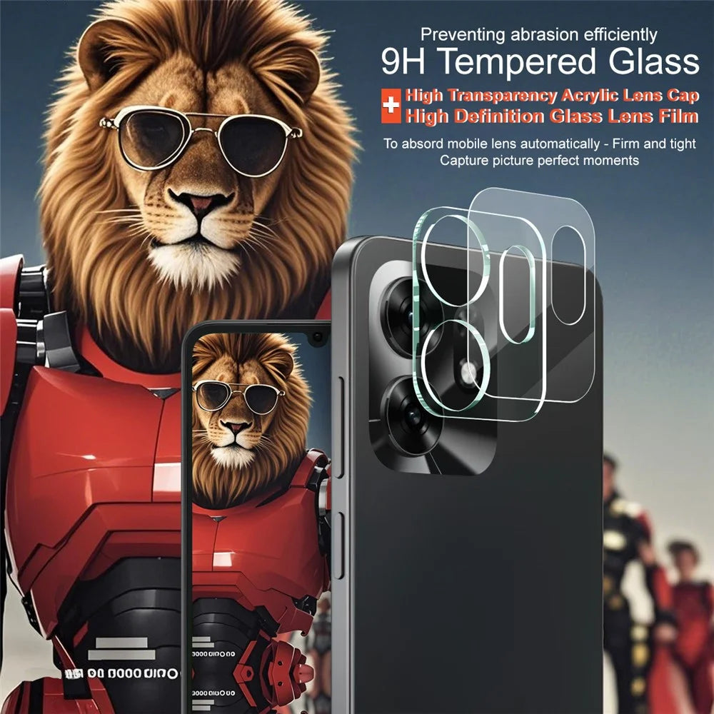 IMAK For Honor X6d 5G / 500 Smart 5G Tempered Glass Full Cover Camera Lens Protector + Acrylic Lens Cap - Transparent - 3