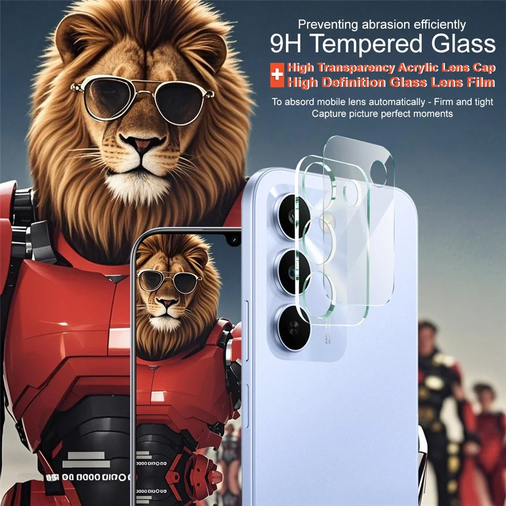 IMAK For Realme C100 5G / P4 Lite 5G / C83 5G Tempered Glass Full Cover Camera Lens Protector + Acrylic Lens Cap - Transparent - 3
