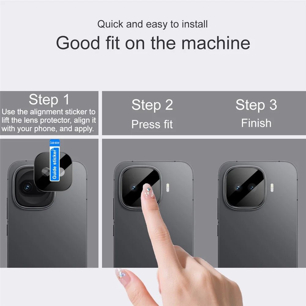 IMAK For vivo iQOO 15R Camera Lens Protector Tempered Glass HD Clear Full Cover Lens Film - Black - 6