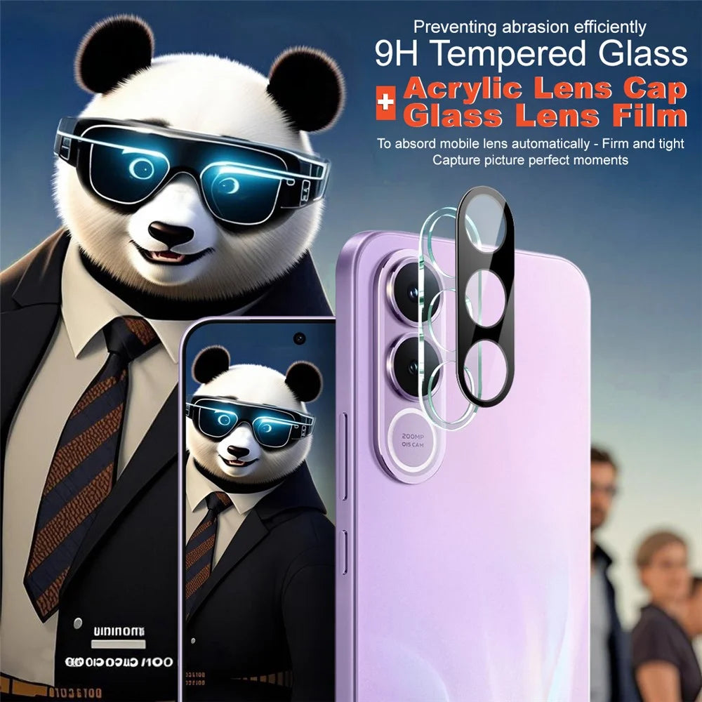 IMAK For vivo V70 FE 5G Tempered Glass Full Cover Lens Film + Acrylic Cap - Black - 3