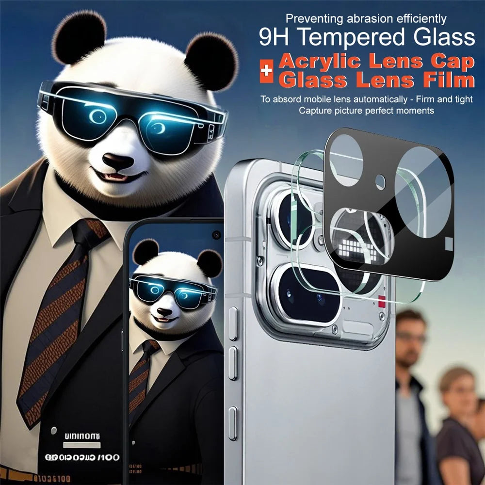 IMAK For Nothing Phone (4a) Pro Tempered Glass Full Cover Lens Film + Acrylic Cap - Black - 3