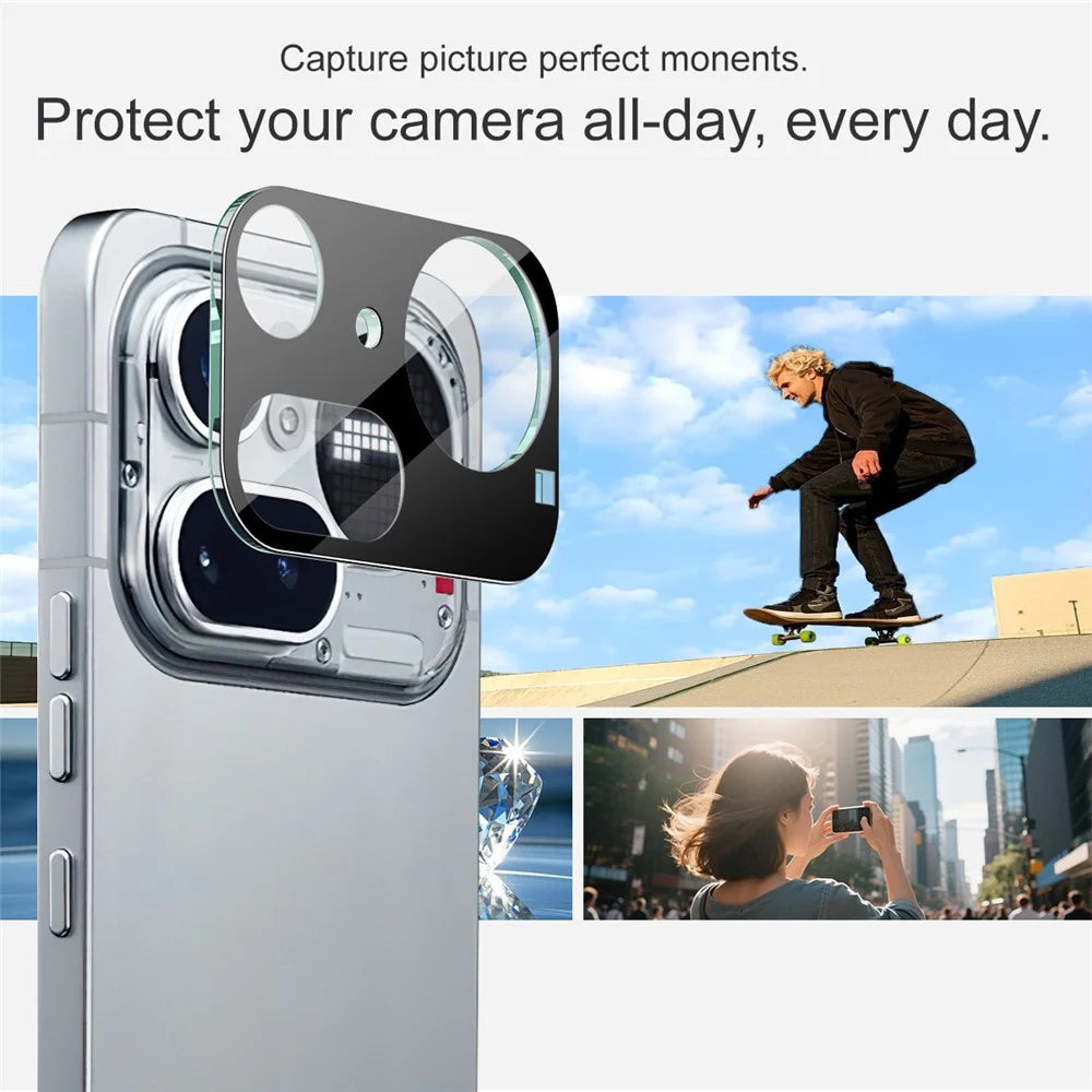 IMAK For Nothing Phone (4a) Pro Tempered Glass Full Cover Lens Film + Acrylic Cap - Black - 4