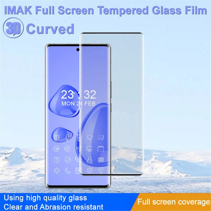 IMAK For vivo X90 Pro+ 5G Anti-scratch 3D Curved Tempered Glass Film Side Glue Ultra Clear Full Coverage Screen Protector - 4
