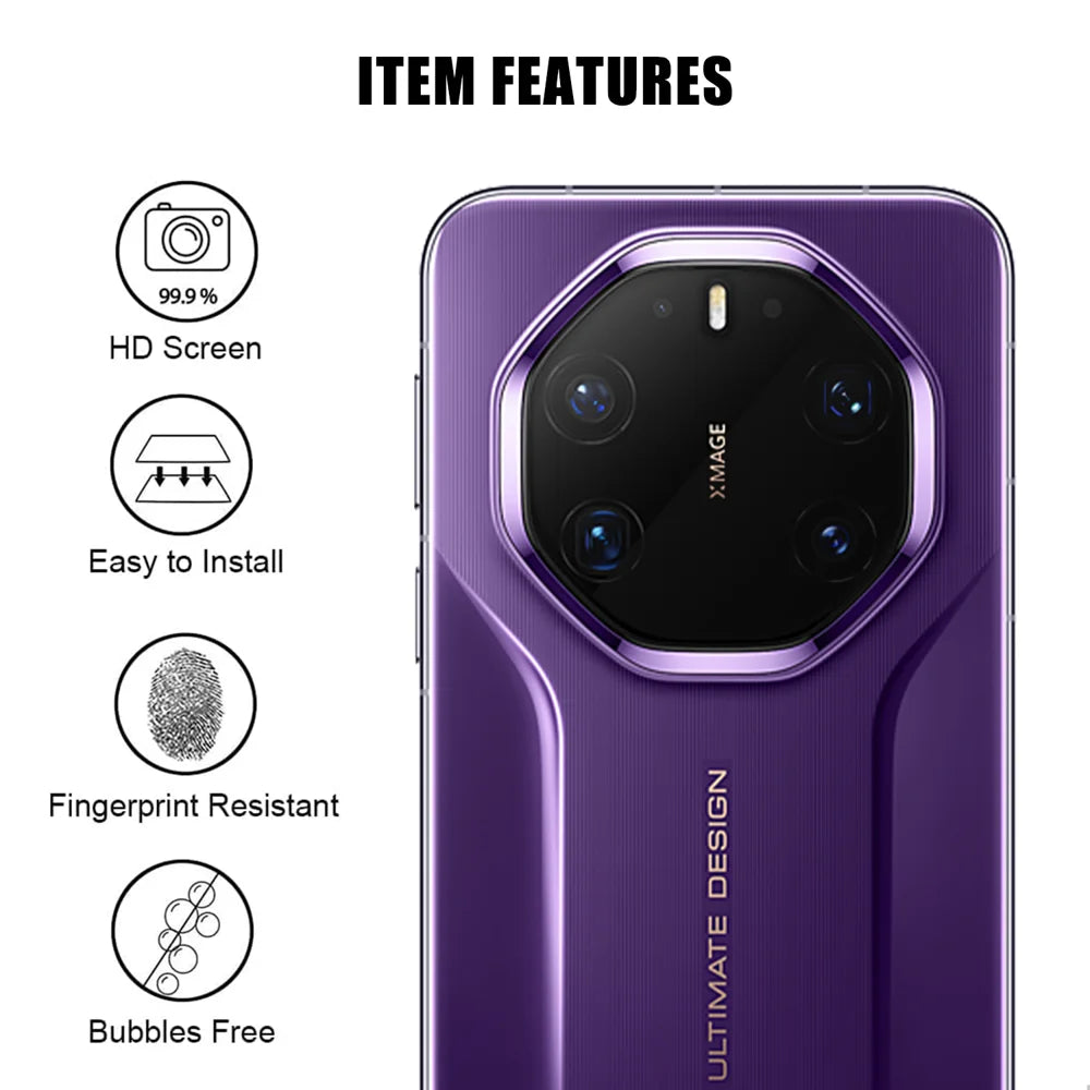 For Huawei Mate 80 RS Ultimate Full Cover Camera Lens Protector High Definition Anti Fingerprint AR Tempered Glass Lens Film - Transparent - 2